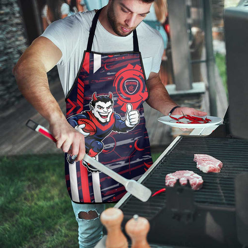 Melbourne Demons Apron Mascot Cartoon Football Illustration Style