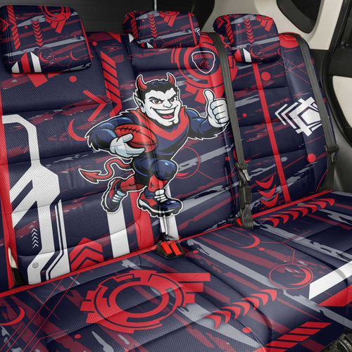 Melbourne Demons Back Car Seat Cover Mascot Cartoon Football Illustration Style