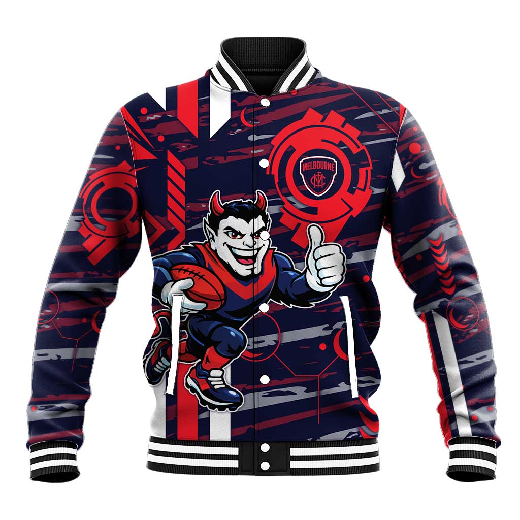 Melbourne Demons Baseball Jacket Mascot Cartoon Football Illustration Style