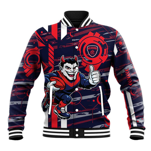 Melbourne Demons Baseball Jacket Mascot Cartoon Football Illustration Style