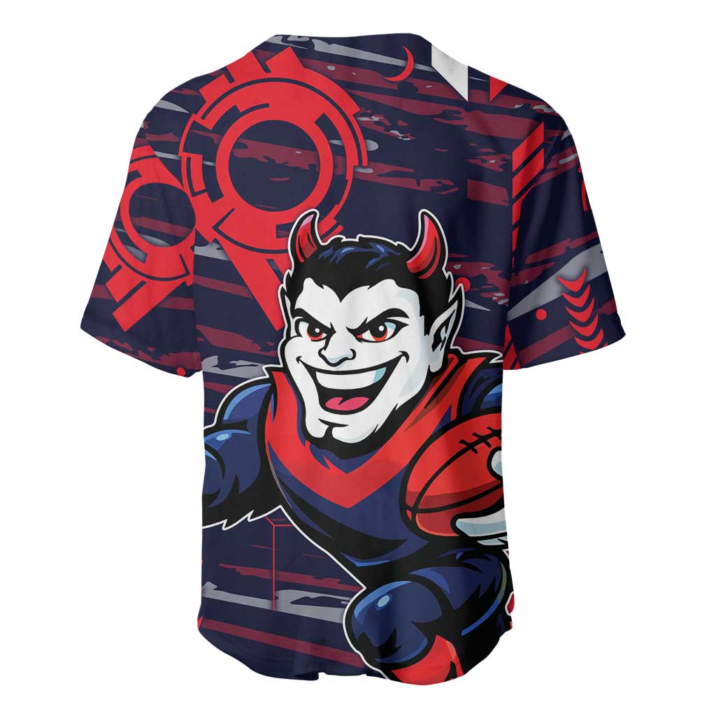 Melbourne Demons Baseball Jersey Mascot Cartoon Football Illustration Style