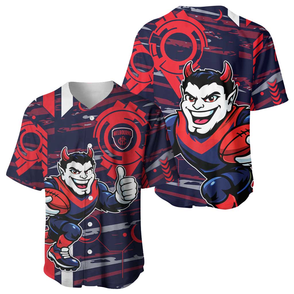Melbourne Demons Baseball Jersey Mascot Cartoon Football Illustration Style