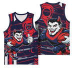 Melbourne Demons Basketball Jersey Mascot Cartoon Football Illustration Style
