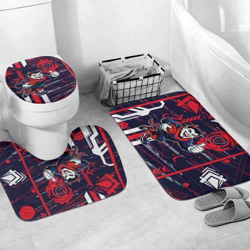 Melbourne Demons Bathroom Set Mascot Cartoon Football Illustration Style