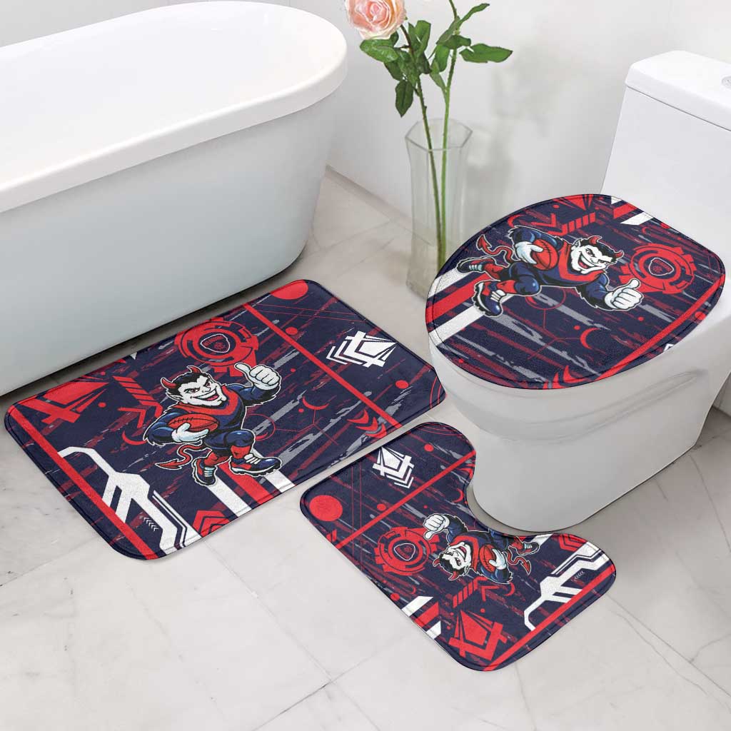 Melbourne Demons Bathroom Set Mascot Cartoon Football Illustration Style