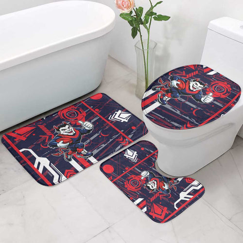 Melbourne Demons Bathroom Set Mascot Cartoon Football Illustration Style