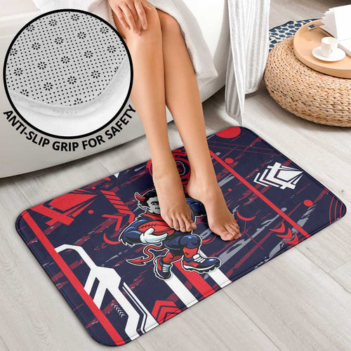 Melbourne Demons Bathroom Set Mascot Cartoon Football Illustration Style