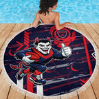 Melbourne Demons Beach Blanket Mascot Cartoon Football Illustration Style