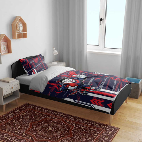 Melbourne Demons Bedding Set Mascot Cartoon Football Illustration Style