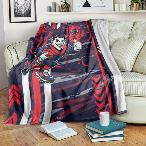 Melbourne Demons Blanket Mascot Cartoon Football Illustration Style