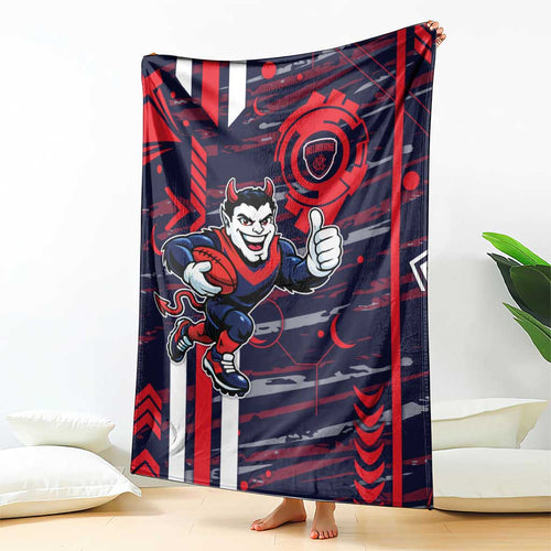 Melbourne Demons Blanket Mascot Cartoon Football Illustration Style