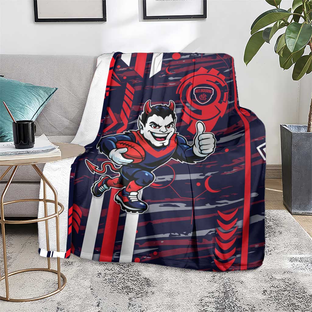 Melbourne Demons Blanket Mascot Cartoon Football Illustration Style