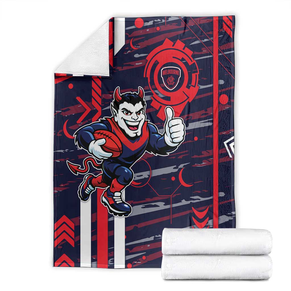 Melbourne Demons Blanket Mascot Cartoon Football Illustration Style