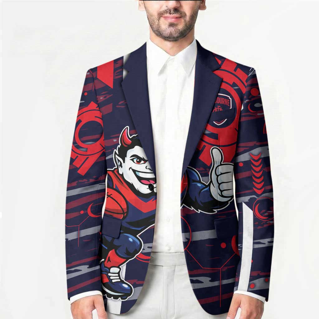 Melbourne Demons Blazer Mascot Cartoon Football Illustration Style