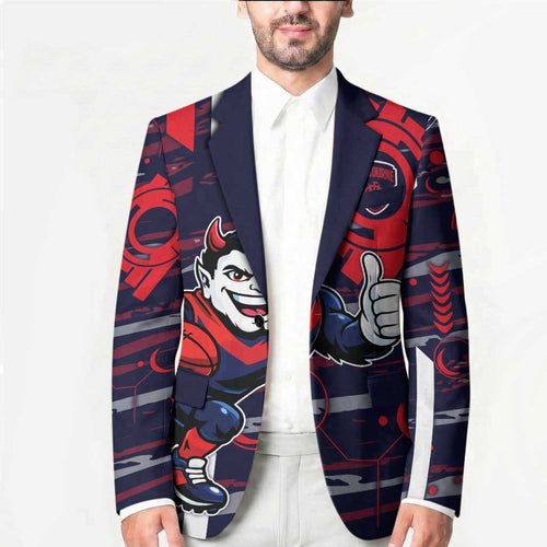Melbourne Demons Blazer Mascot Cartoon Football Illustration Style