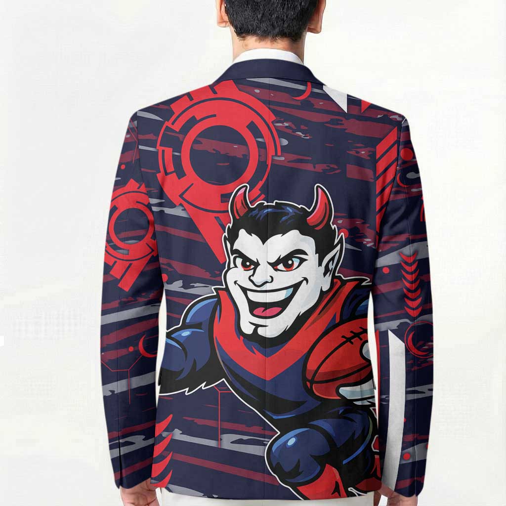Melbourne Demons Blazer Mascot Cartoon Football Illustration Style