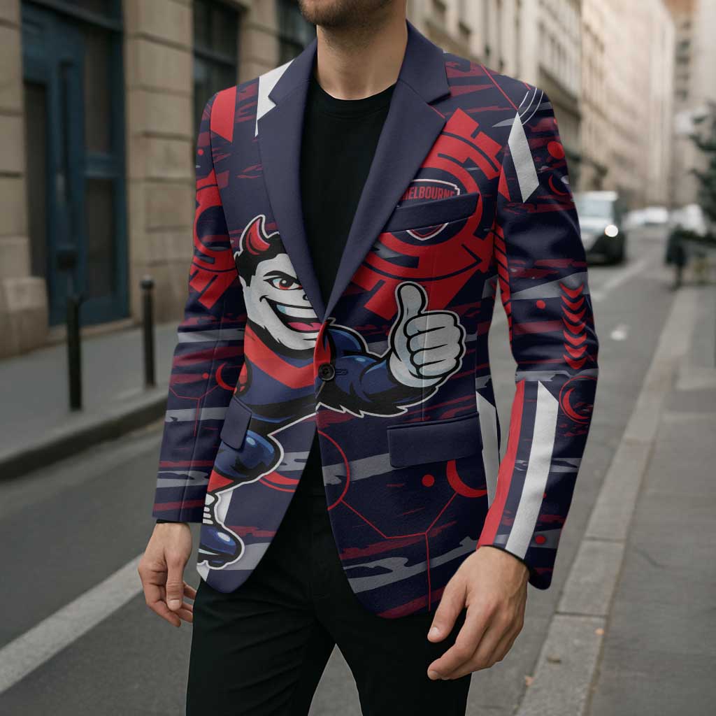 Melbourne Demons Blazer Mascot Cartoon Football Illustration Style