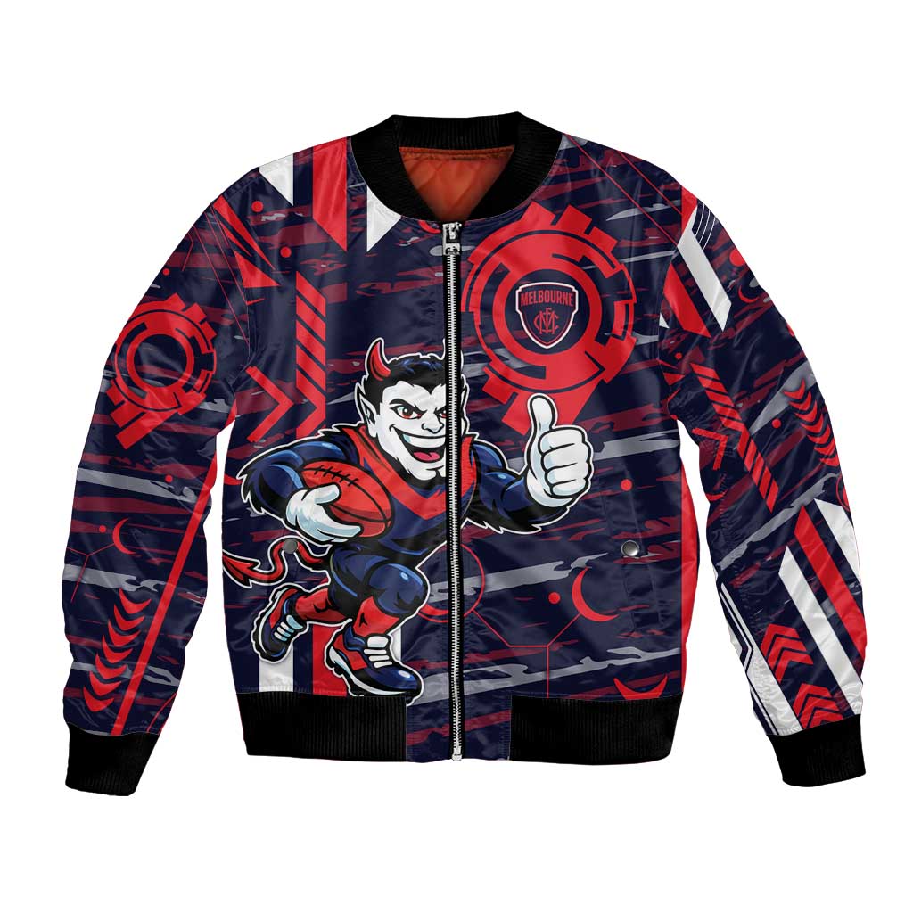 Melbourne Demons Bomber Jacket Mascot Cartoon Football Illustration Style