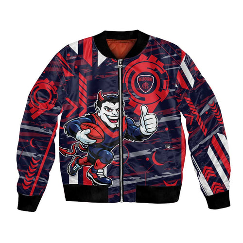 Melbourne Demons Bomber Jacket Mascot Cartoon Football Illustration Style