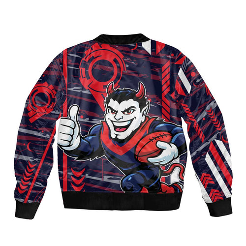 Melbourne Demons Bomber Jacket Mascot Cartoon Football Illustration Style