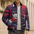 Melbourne Demons Bomber Puffer Jacket Mascot Cartoon Football Illustration Style