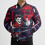Melbourne Demons Bomber Puffer Jacket Mascot Cartoon Football Illustration Style