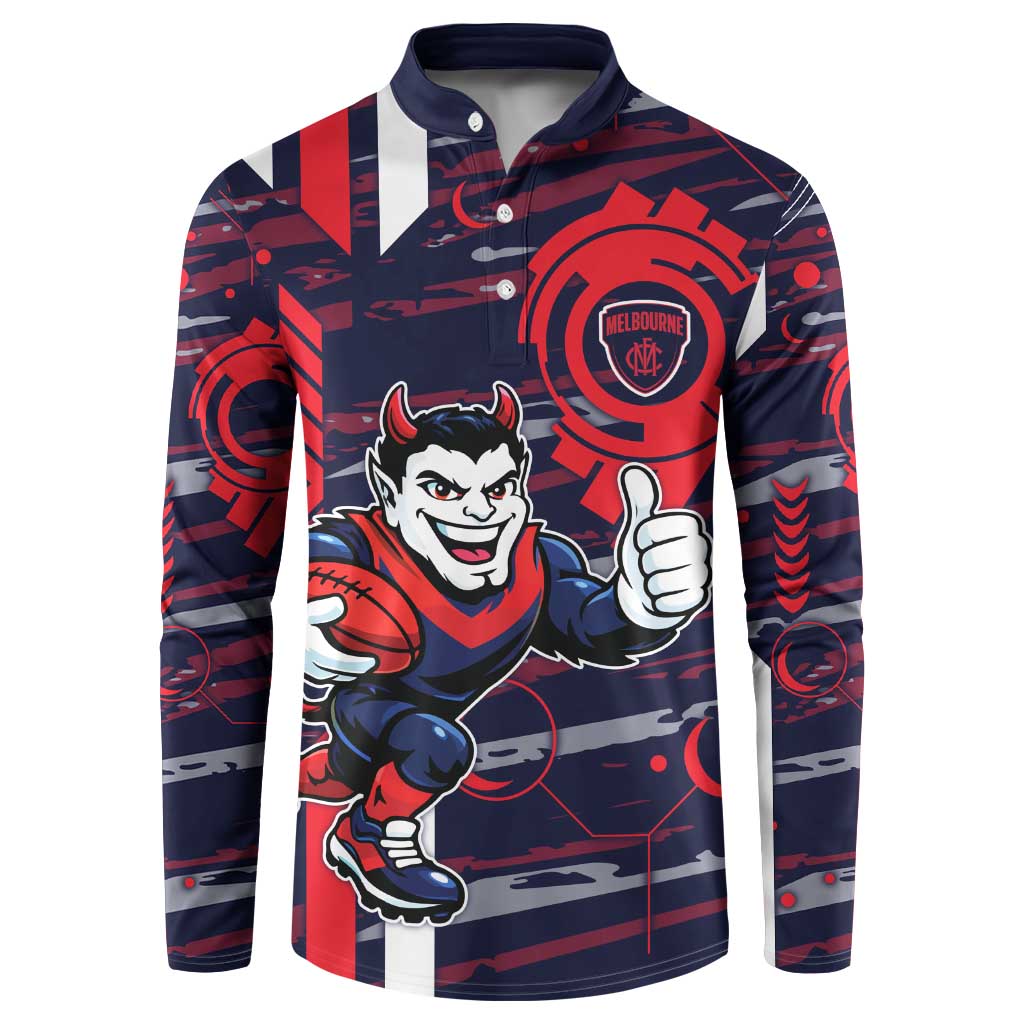 Melbourne Demons Button Sweatshirt Mascot Cartoon Football Illustration Style