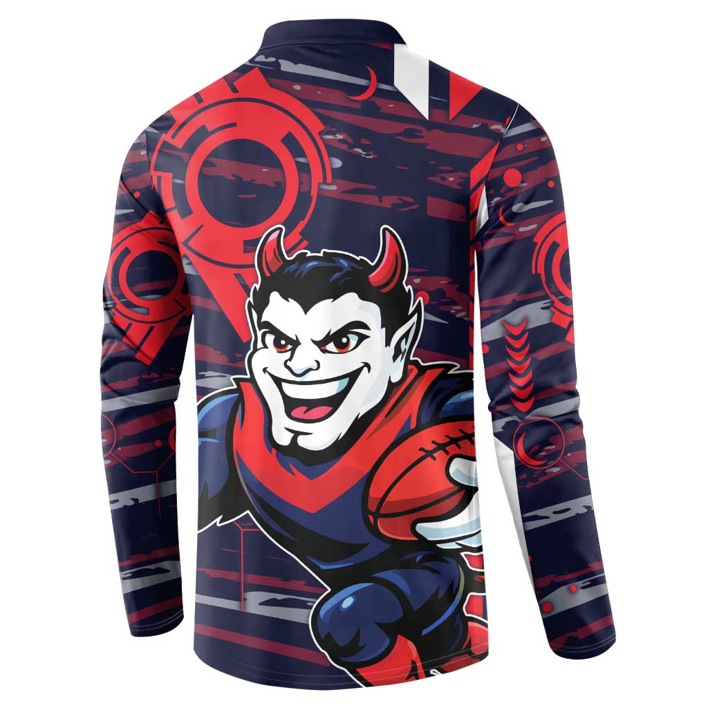 Melbourne Demons Button Sweatshirt Mascot Cartoon Football Illustration Style