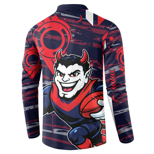 Melbourne Demons Button Sweatshirt Mascot Cartoon Football Illustration Style