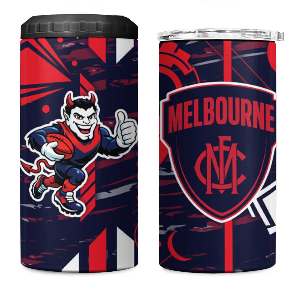 Melbourne Demons 4 in 1 Can Cooler Tumbler Mascot Cartoon Football Illustration Style