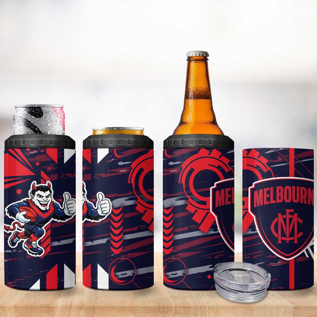 Melbourne Demons 4 in 1 Can Cooler Tumbler Mascot Cartoon Football Illustration Style