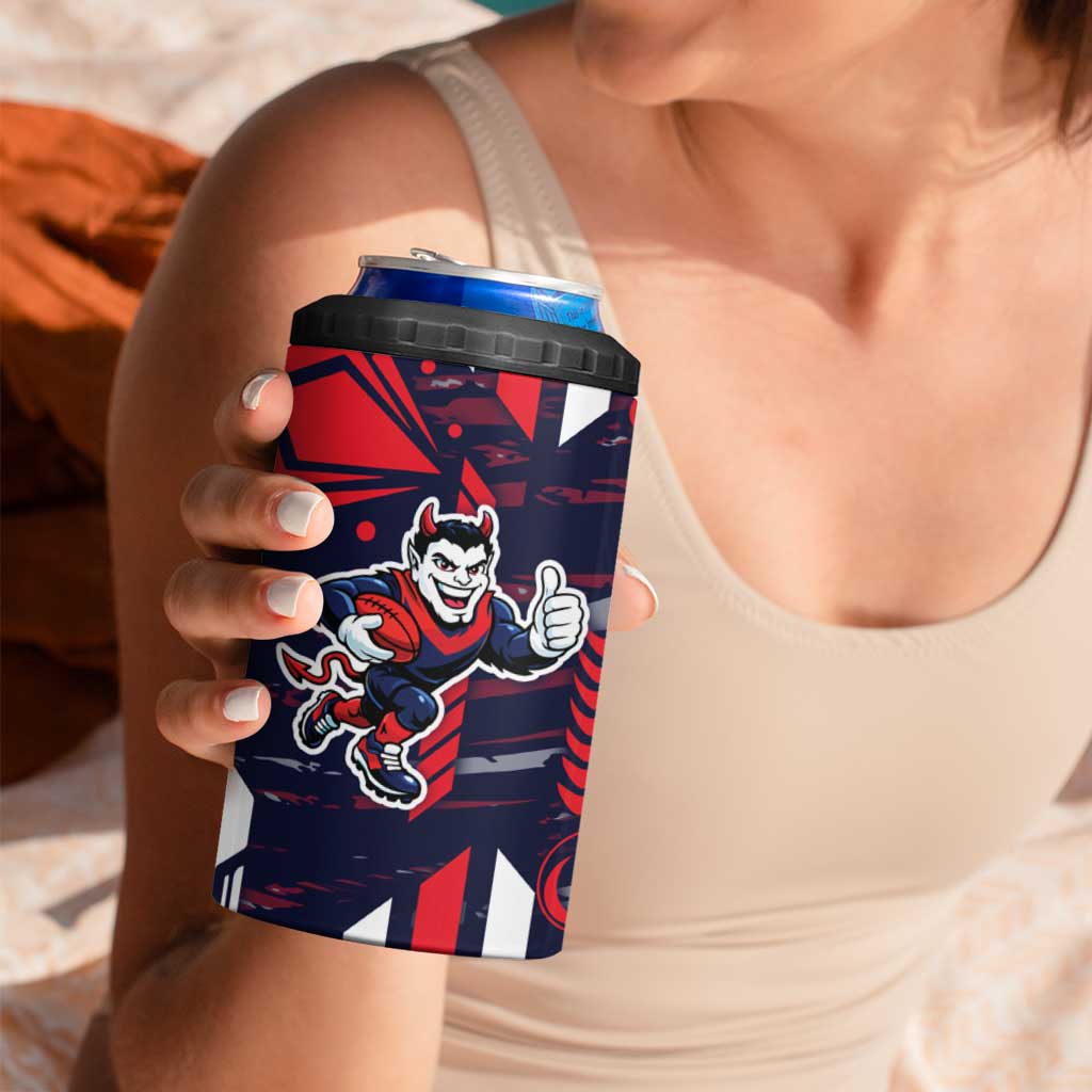 Melbourne Demons 4 in 1 Can Cooler Tumbler Mascot Cartoon Football Illustration Style