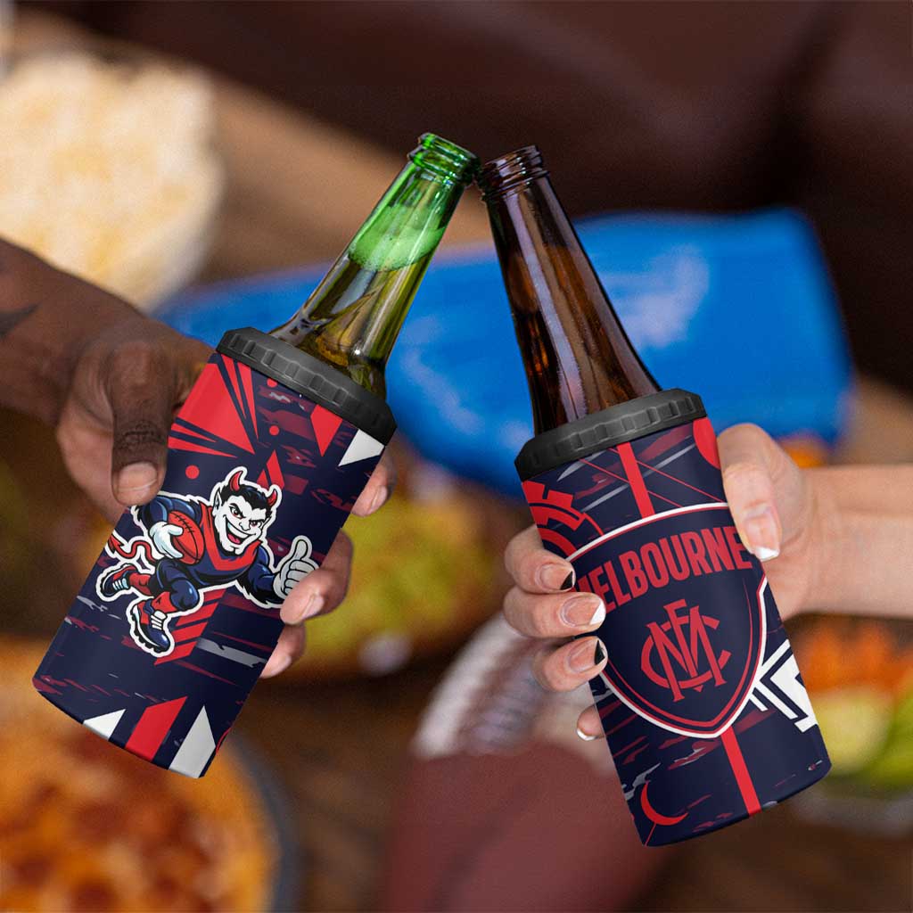 Melbourne Demons 4 in 1 Can Cooler Tumbler Mascot Cartoon Football Illustration Style