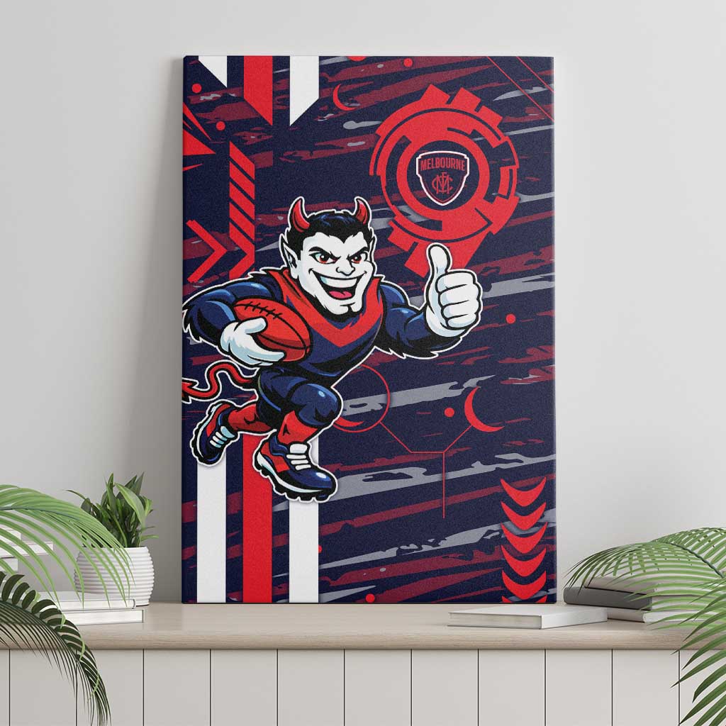 Melbourne Demons Canvas Wall Art Mascot Cartoon Football Illustration Style