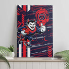 Melbourne Demons Canvas Wall Art Mascot Cartoon Football Illustration Style