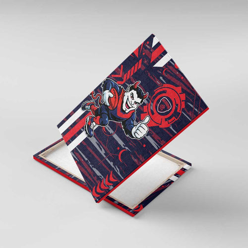 Melbourne Demons Canvas Wall Art Mascot Cartoon Football Illustration Style