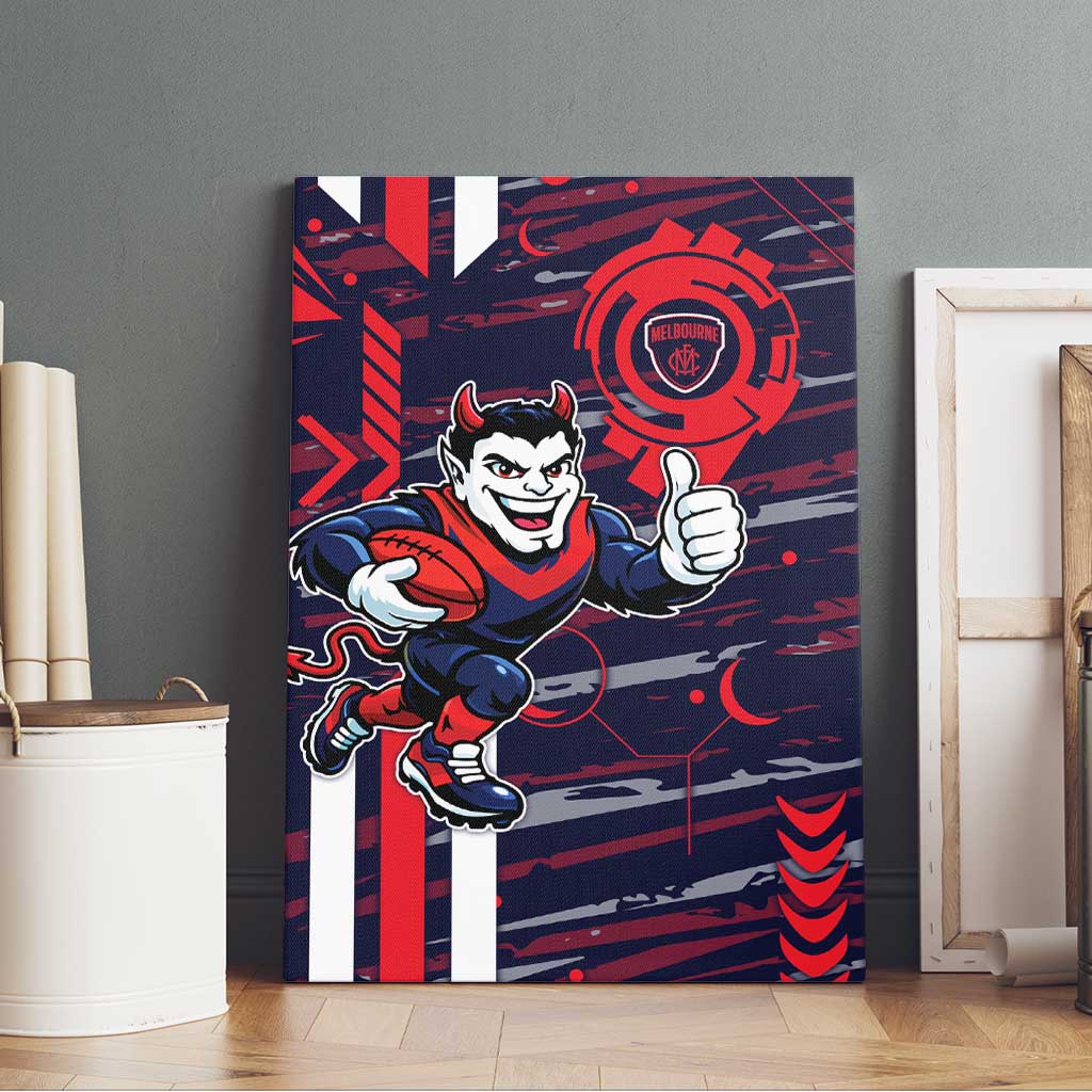 Melbourne Demons Canvas Wall Art Mascot Cartoon Football Illustration Style