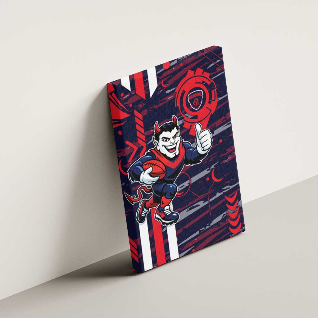 Melbourne Demons Canvas Wall Art Mascot Cartoon Football Illustration Style