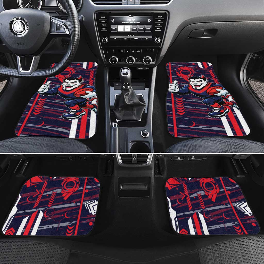 Melbourne Demons Car Mats Mascot Cartoon Football Illustration Style