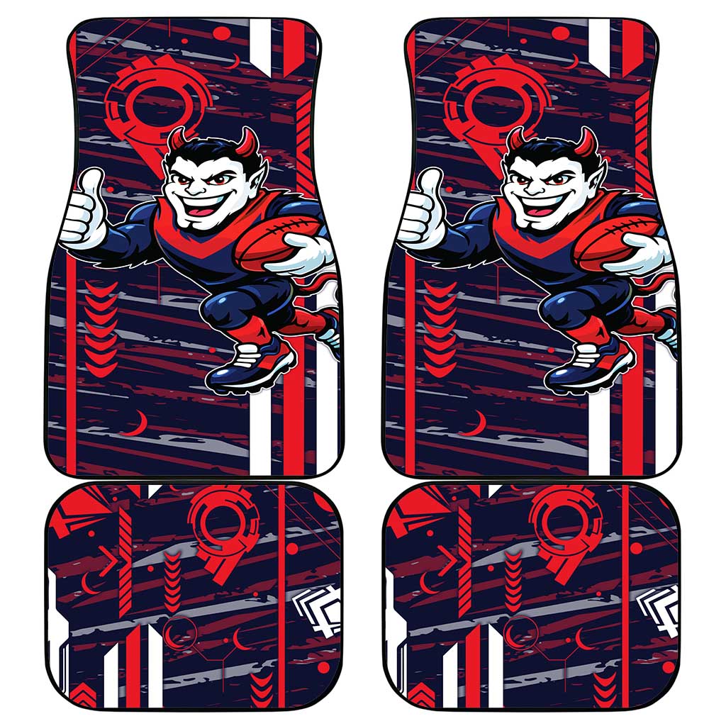 Melbourne Demons Car Mats Mascot Cartoon Football Illustration Style