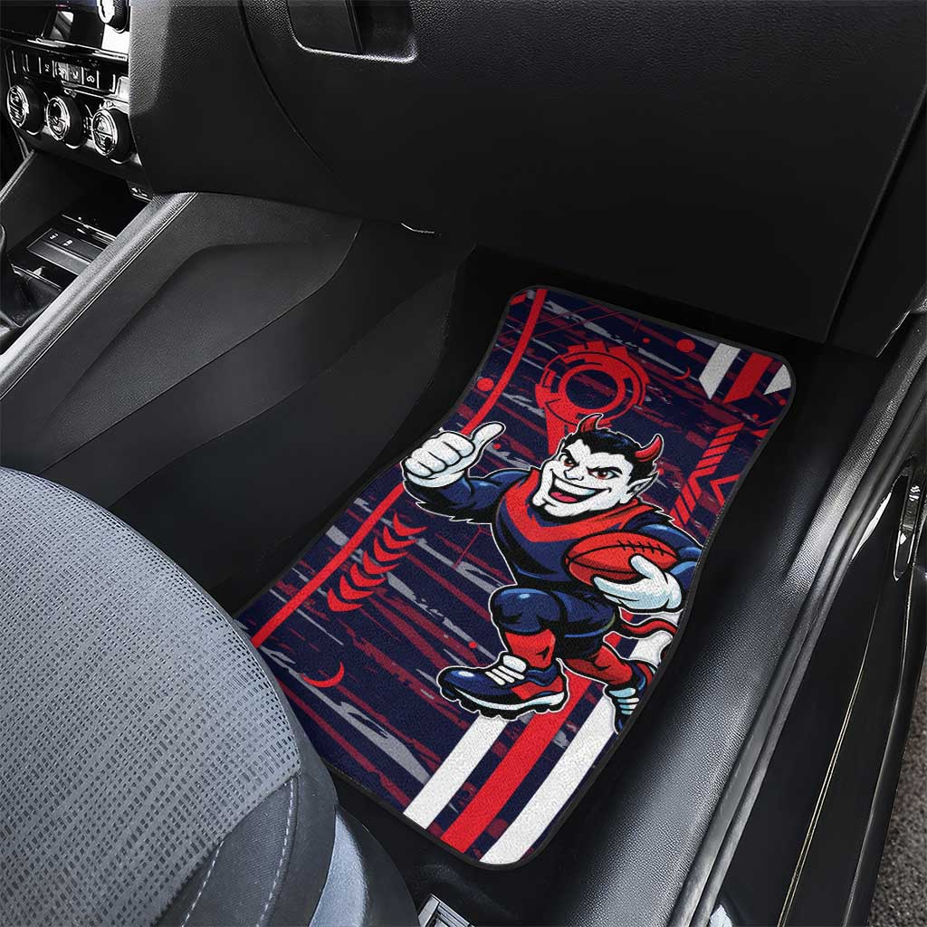 Melbourne Demons Car Mats Mascot Cartoon Football Illustration Style