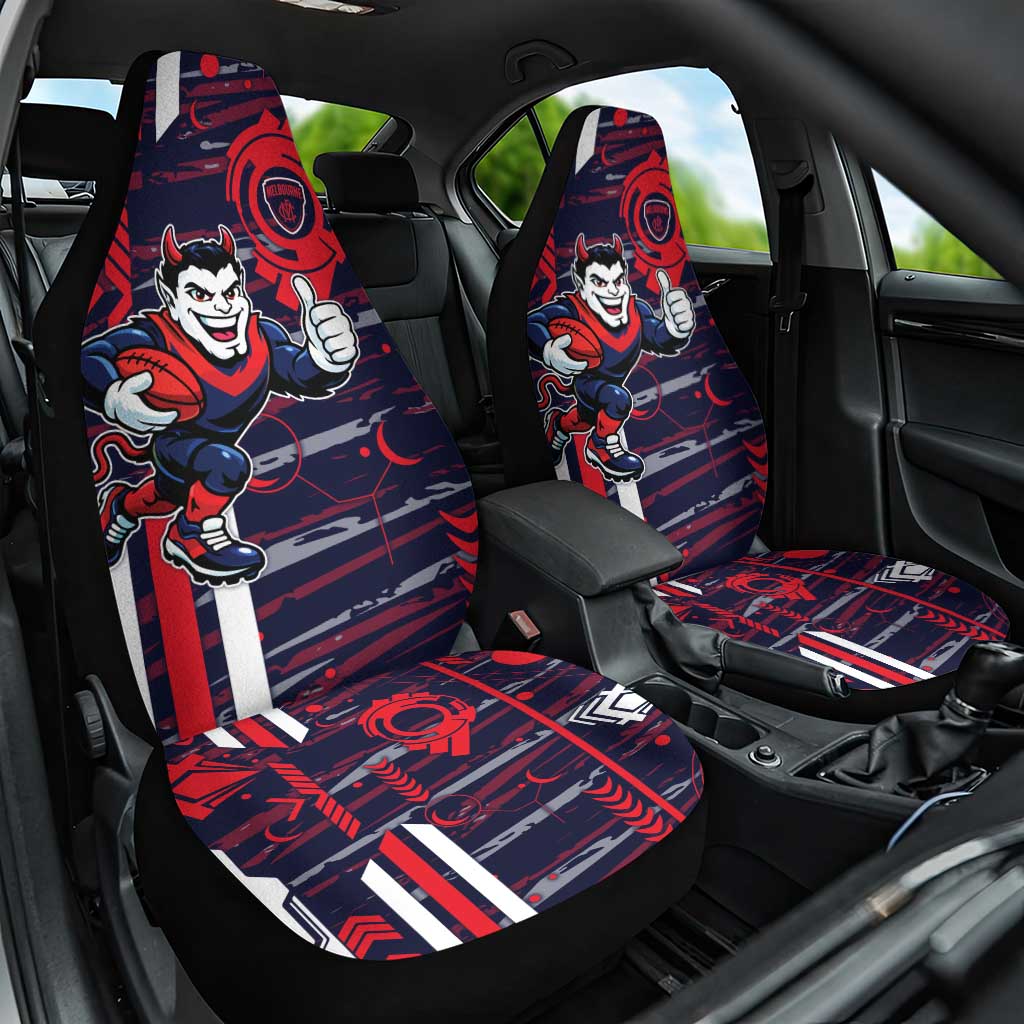 Melbourne Demons Car Seat Cover Mascot Cartoon Football Illustration Style