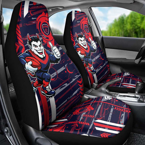 Melbourne Demons Car Seat Cover Mascot Cartoon Football Illustration Style