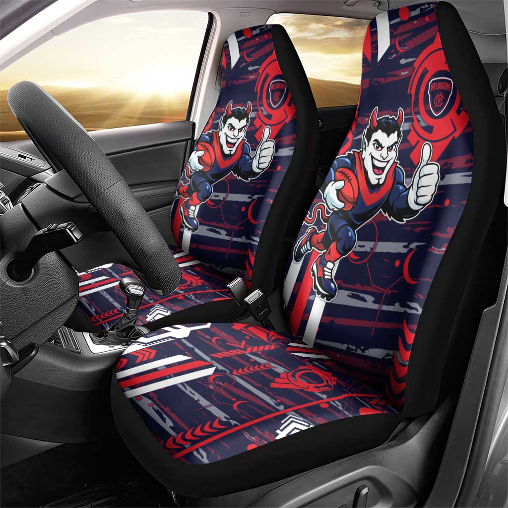 Melbourne Demons Car Seat Cover Mascot Cartoon Football Illustration Style
