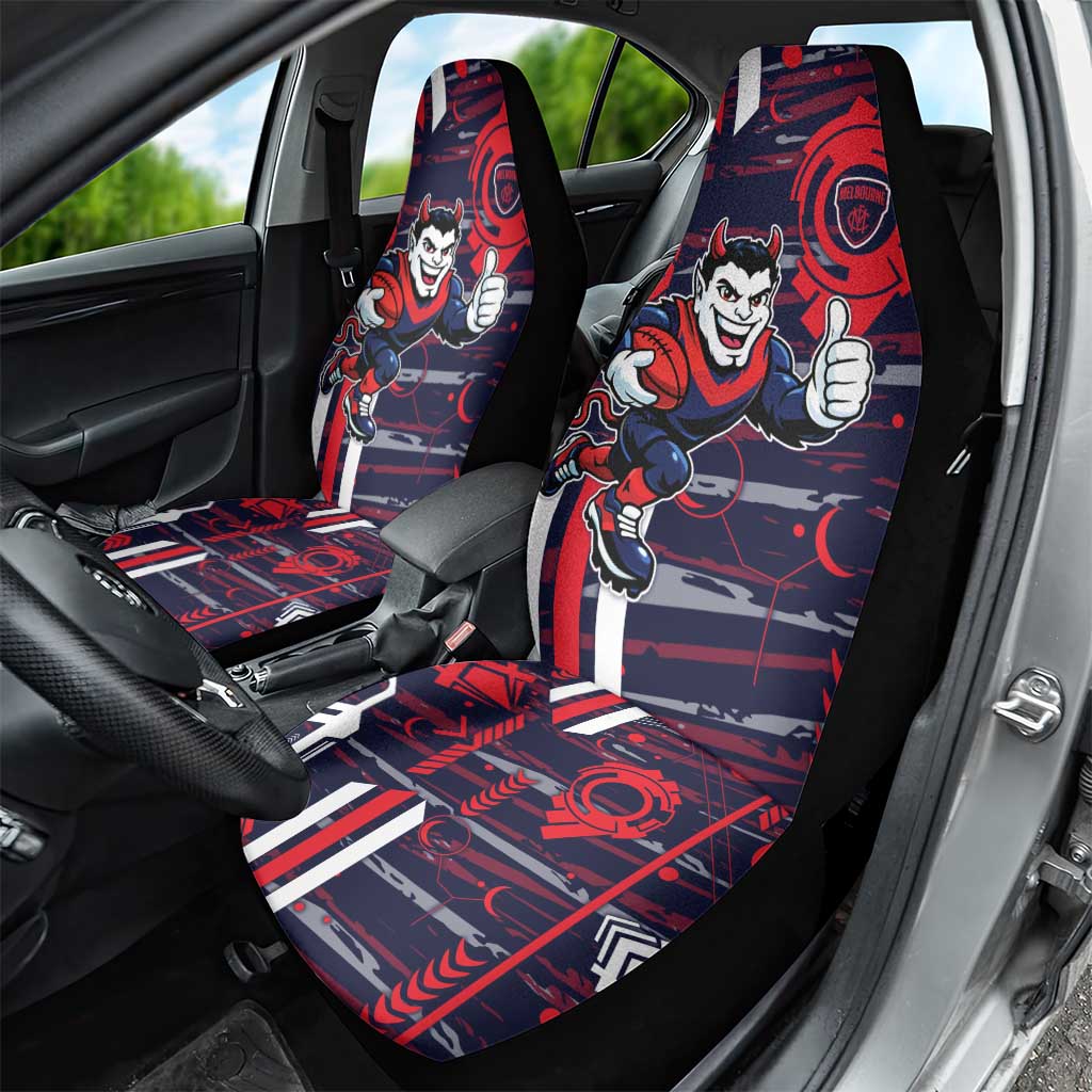 Melbourne Demons Car Seat Cover Mascot Cartoon Football Illustration Style