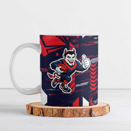 Melbourne Demons Ceramic Mug Mascot Cartoon Football Illustration Style