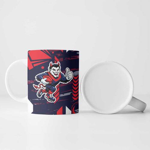 Melbourne Demons Ceramic Mug Mascot Cartoon Football Illustration Style
