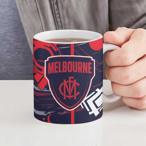 Melbourne Demons Ceramic Mug Mascot Cartoon Football Illustration Style