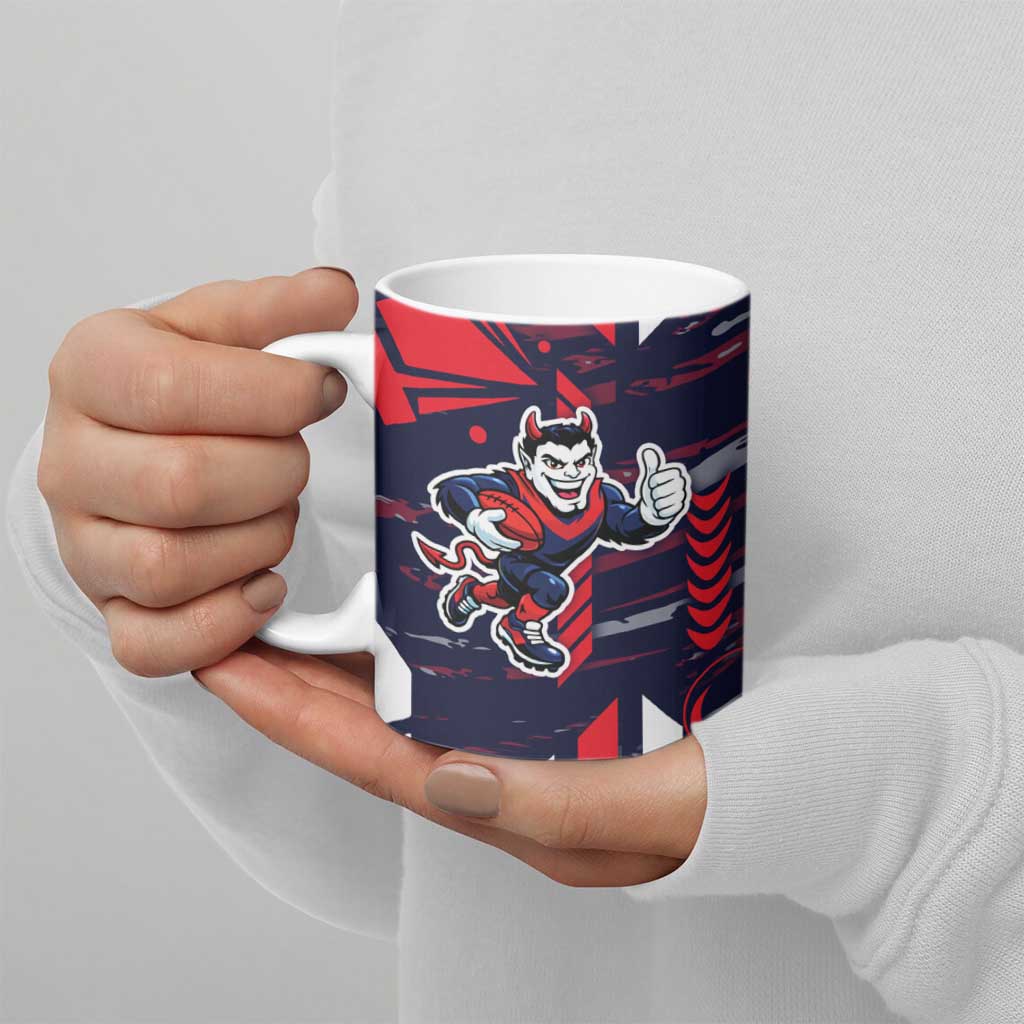 Melbourne Demons Ceramic Mug Mascot Cartoon Football Illustration Style