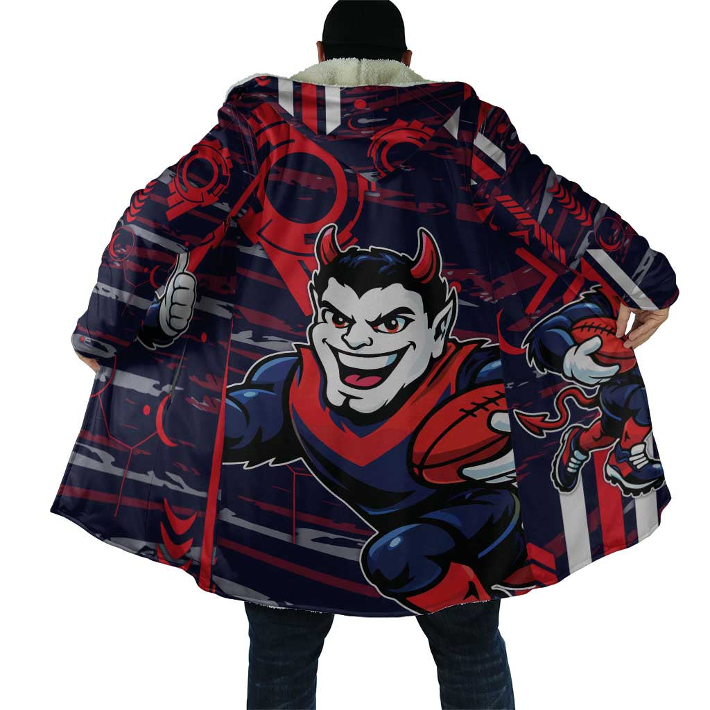 Melbourne Demons Cloak Mascot Cartoon Football Illustration Style
